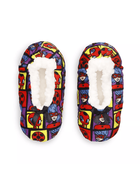 Girls Miraculous Tales of Ladybug & Cat Noir Fuzzy Babba Slipper Socks