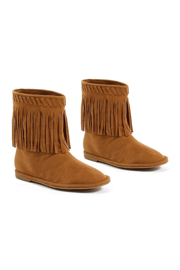Girls Moccasin Boot With Fringe