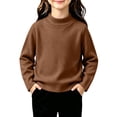 thumbnail image 1 of Girls Mock Neck Long Sleeve Sweatshirts Turtleneck Fleece Sweater Pullover, 1 of 5