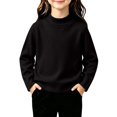 thumbnail image 1 of Girls Mock Neck Long Sleeve Sweatshirts Turtleneck Fleece Sweater Pullover, 1 of 5