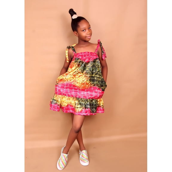 Girls Mock Neck Rope Dress Size- 8