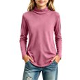 thumbnail image 1 of Girls Mock Neck Thermal Layering Shirt Long Sleeve Solid Base Layer for Cold Weather Ages 2-13, 1 of 6