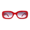thumbnail image 1 of Girls Mod Narrow Rounded Rectangle Plastic Fashion Sunglasses Red Smoke, 1 of 4