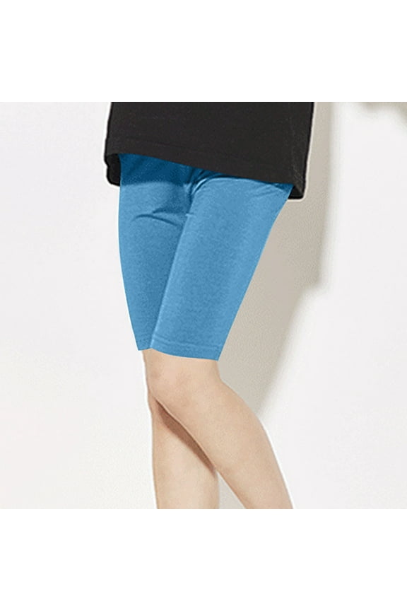 Girls Modal Slip Shorts for Under Dresses Seamless Stretch Safety Leggings Elastic Waist Boy Shorts Skinny Underwear, Blue, 2-3 Years