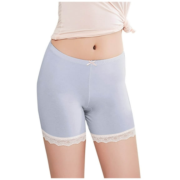 Girls Modal Underwear 7-18Y Breathable High Waisted Lace Splice Boxer Briefs Teens Juniors Solid Stretchy Full-Coverage Boyshorts Panties