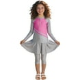 thumbnail image 1 of Girls Modest Swimsuit Full Coverage Swimwear Burkini Swimming Tops Capri Skirt Pants Rash Guard Set 3 Piece, 1 of 7