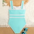 thumbnail image 1 of Girls Modest Swimsuit Summer One Piece Swimsuits Color Block Bathing Suit Contrast Trim Wide Straps Swimwear For Teens Girls, 7-14 Years, 1 of 8