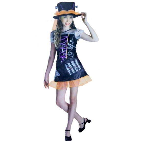 Girls Monster Bride Child Halloween Costume Bride of Frankenstein Large (8-10)