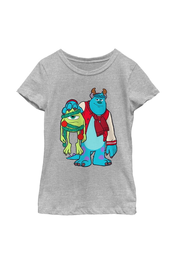 Girls Monsters Inc Christmas Friends Sully and Mike T Shirt