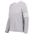 thumbnail image 1 of Holloway 223346.152.L Girls Monterey Long Sleeve T-Shirt, Athletic Heather & White - Large, 1 of 1