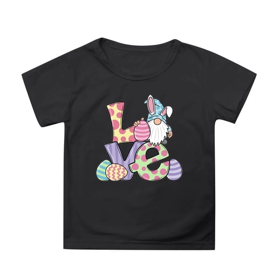Girls Mother's Day Bunny Shirt Retro Comfortable Blue Eggs Tractor Easter Story Tshirt 2026 Kids Happy Easter Crew Neck Short Sleeve Tee Tops