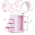thumbnail image 1 of Girls Musical Jewelry Box, Cute Kids Necklace Storage Case & Jewelry Organizer Box, Gift for Girl Child, 1 of 13