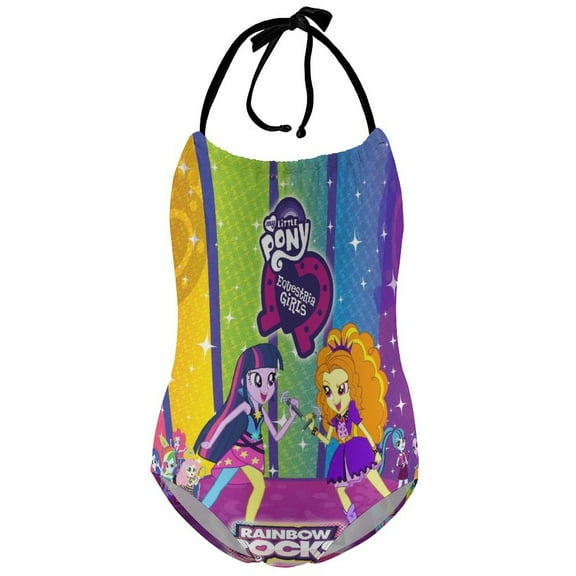 Girls My Lit-tle Pony One Piece Swimsuits Halter Bathing Suits Beach Swimwear