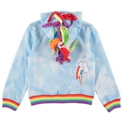 HASBRO Girls My Little Pony Rainbow Dash Zip up Sweatshirt Hoodie - Little and Big Girls Sizes Xs-Xl