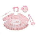 Girls My Melody Lolita Dress Kawaii Sanrios Princess Skirt Long Sleeve
