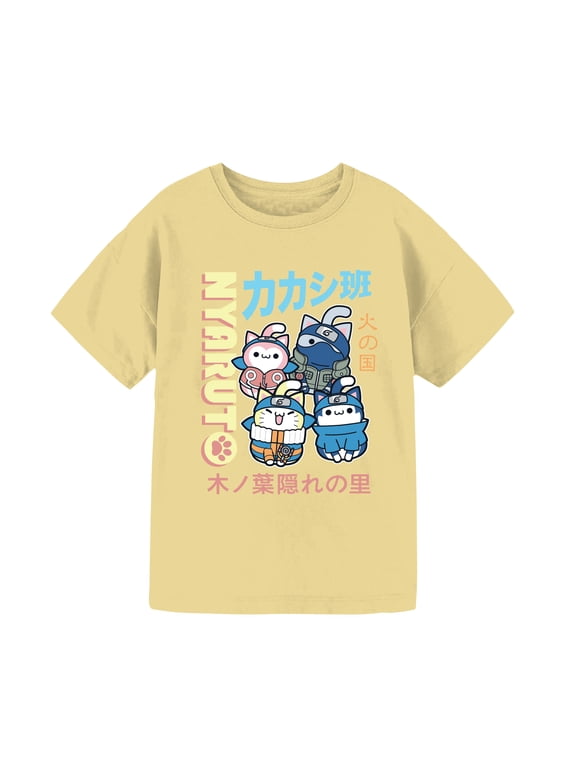 Girls Naruto Nyaruto Team Seven T Shirt
