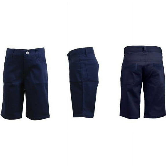 Girls Navy Bermuda Shorts, Size 5 - Case of 24