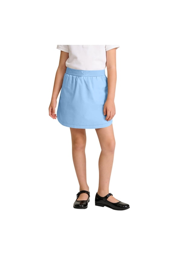 Girls Navy Blue School Skirt, Pleated Style A-line Flat Front with Elastic Waistband, Uniform Skirt for Girls 5-15 Years,Size 7-8T