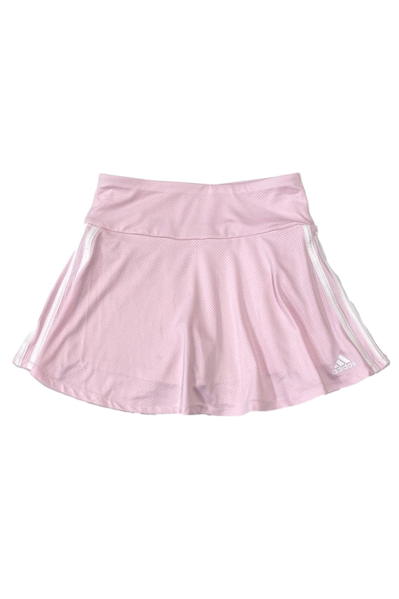Girls Pink Three Stripe Flounce Skort Scooter Athletic Skirt L (14)