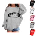 thumbnail image 1 of Girls New York Sweatshirts Long Sleeve Fall Winter Crewneck Casual Graphic Sweatshirt Kids Pullover Tops, 1 of 1
