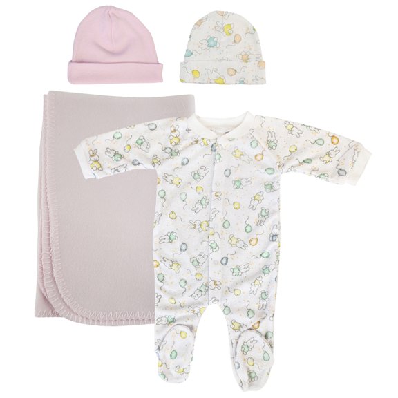 Girls Newborn Baby 4 Pc Layette Sets