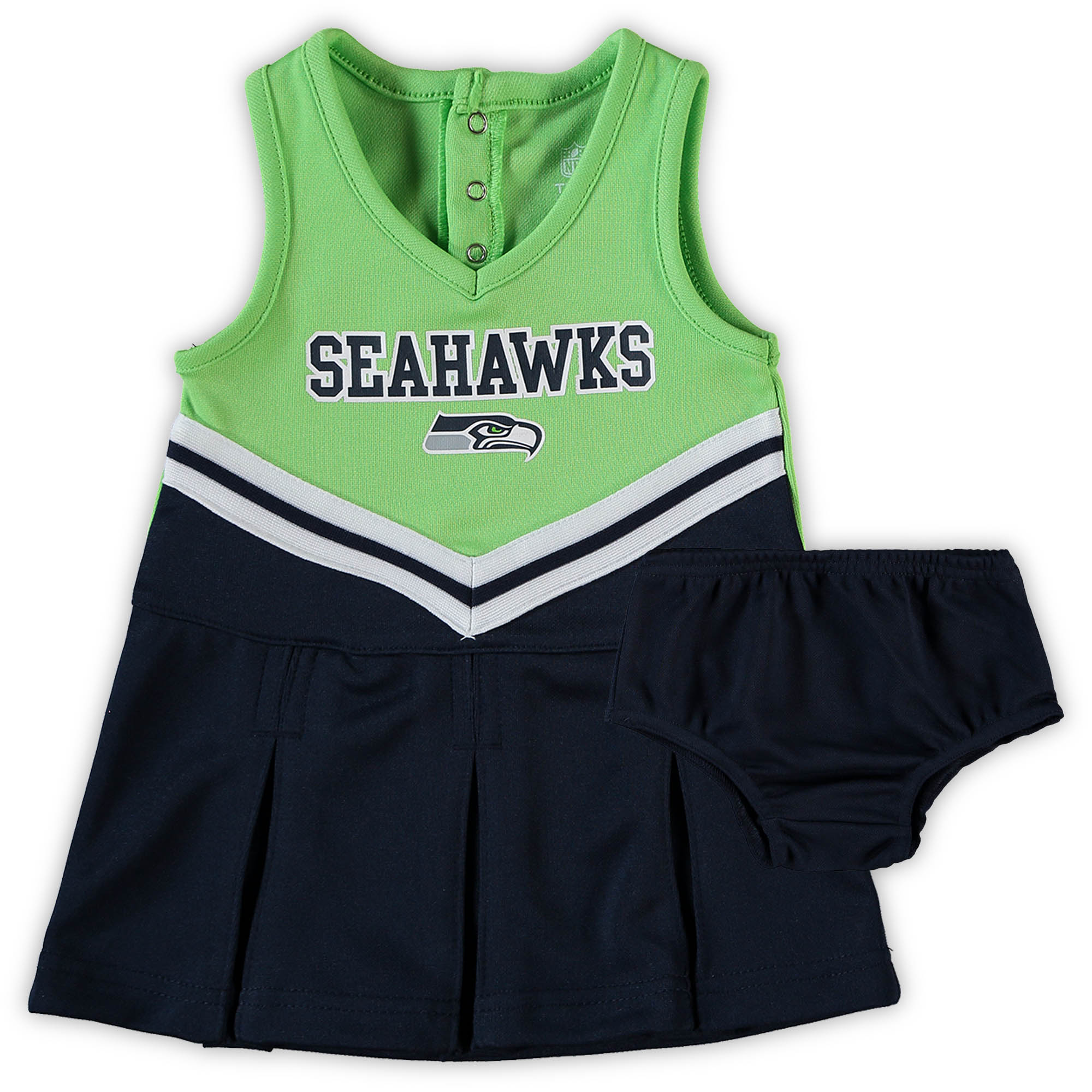 Girls Newborn & Infant College Navy/Neon Green Seattle Seahawks Two