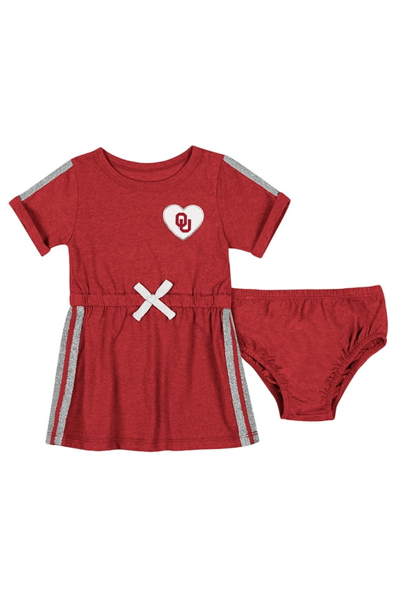 Girls Newborn & Infant Colosseum Crimson Oklahoma Sooners Xur Dress and Bloomer Set