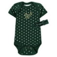 thumbnail image 1 of Girls Newborn & Infant Green South Florida Bulls Hearts Bodysuit & Headband Set, 1 of 2
