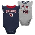 thumbnail image 1 of Girls Newborn & Infant Navy/Heather Gray Cleveland Guardians Little Fan Two-Pack Bodysuit Set, 1 of 5