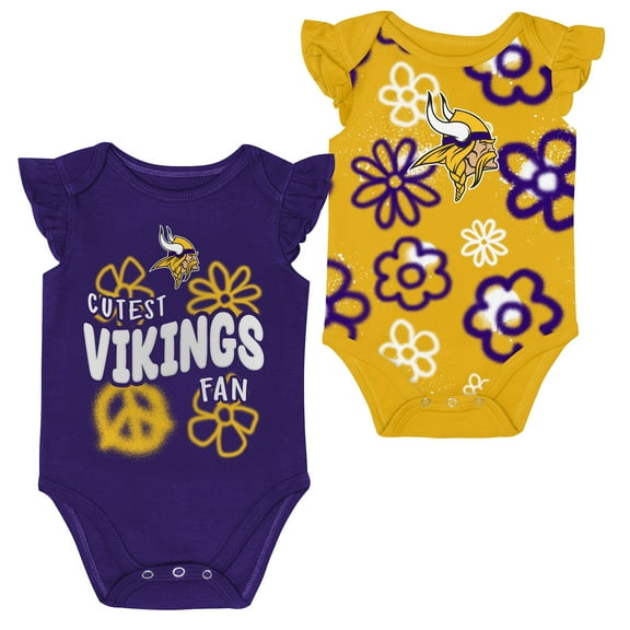 Girls Newborn & Infant Outerstuff Minnesota Vikings The Sunshine Two-Piece Bodysuit Set