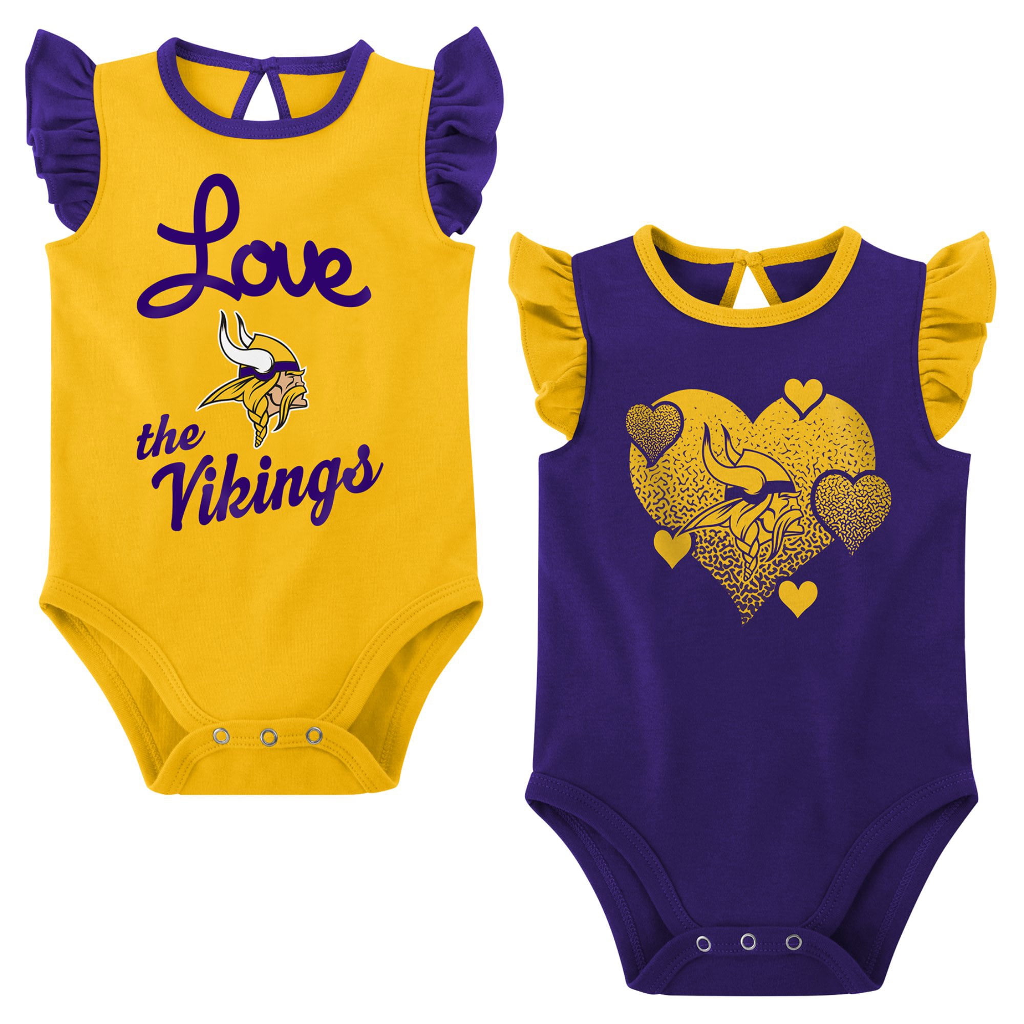 Girls Newborn & Infant Purple/Gold Minnesota Vikings Spread the Love 2-Pack  Bodysuit Set