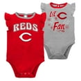thumbnail image 1 of Girls Newborn & Infant Red/Heather Gray Cincinnati Reds Little Fan Two-Pack Bodysuit Set, 1 of 5