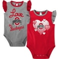 thumbnail image 1 of Girls Newborn & Infant Scarlet/Gray Ohio State Buckeyes Spread the Love 2-Pack Bodysuit Set, 1 of 5