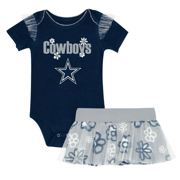 Girls Newborn Outerstuff Navy Dallas Cowboys My Team Rocks Bodysuit and Skirt Set