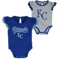 thumbnail image 1 of Girls Newborn Royal/Heathered Gray Kansas City Royals Scream & Shout Two-Pack Bodysuit Set, 1 of 1