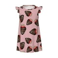 Girls Nightgowns Chocolate Print No.J910 Short Sleeves Dress Girls