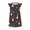 Girls Nightgowns Cute Christmas Gnomes Short Sleeves Dress Girls