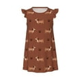 Girls Nightgowns Dachshund Dog Puppy Chocolate Short Sleeves Dress