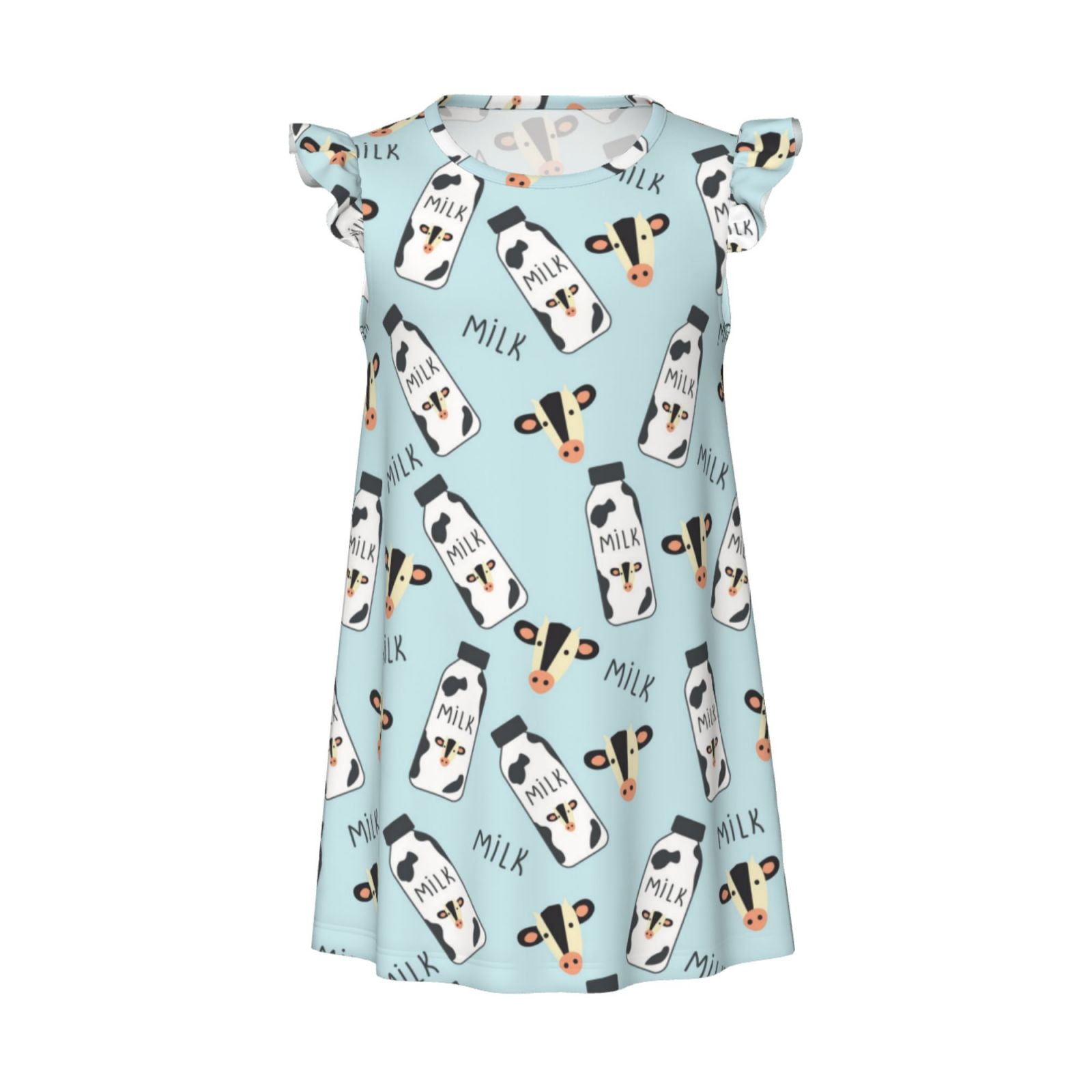 Big Girls' Short Sleeve Nightgown - Lovely Cats Print Sleep Dress, Cotton Blend, Sizes 12-18 (Age 8-18) - View #7