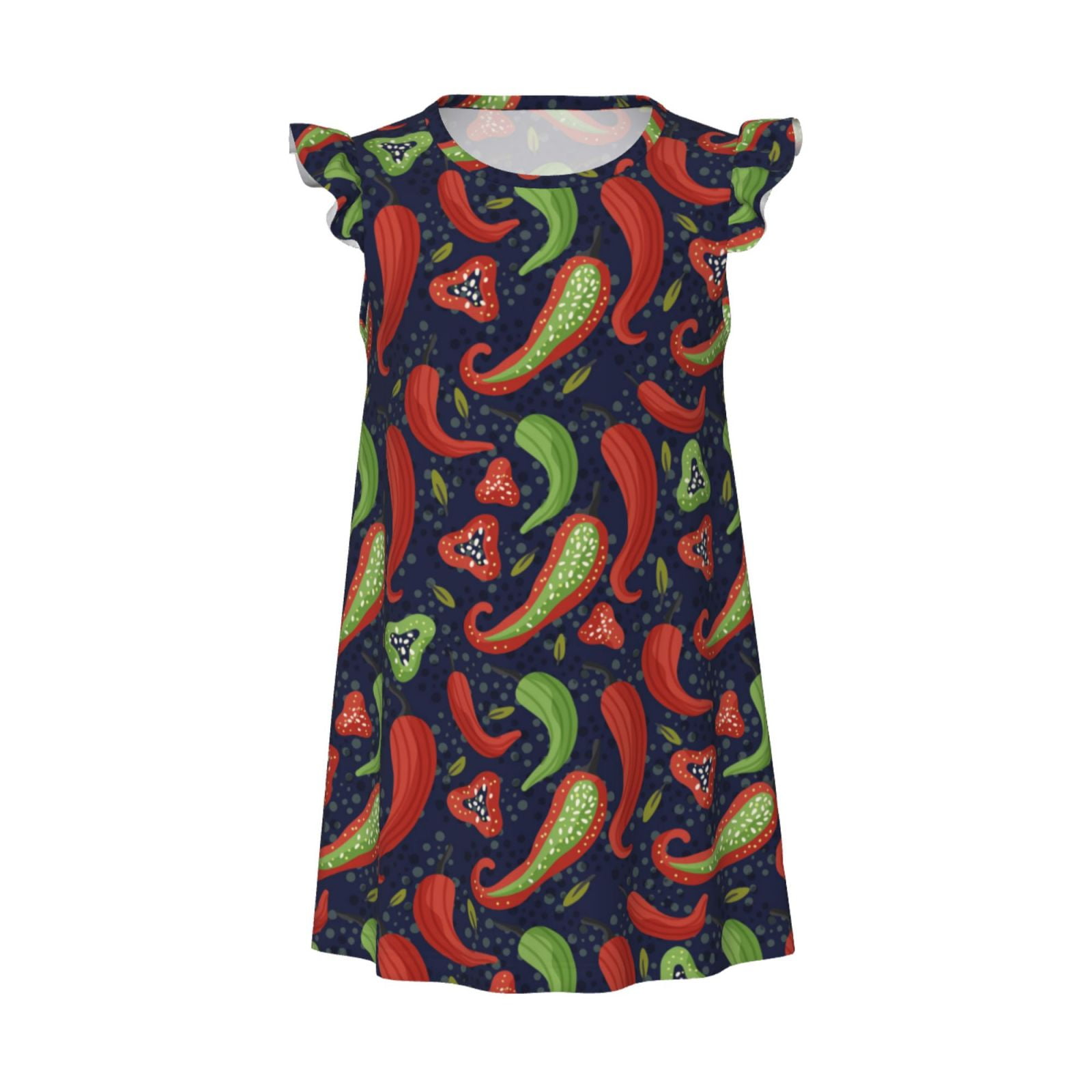 Girls Nightgowns Red Chili Soft Comfort Flutter Sleeves Night Sleep