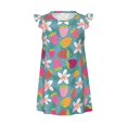 Girls Nightgowns Strawberry flower B Short Sleeves Dress Girls