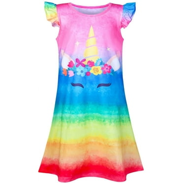 Girls Nightgowns Unicorn Sleepwear Night Sleep Dress Pajamas Little Kids Toddler Soft Nightgown