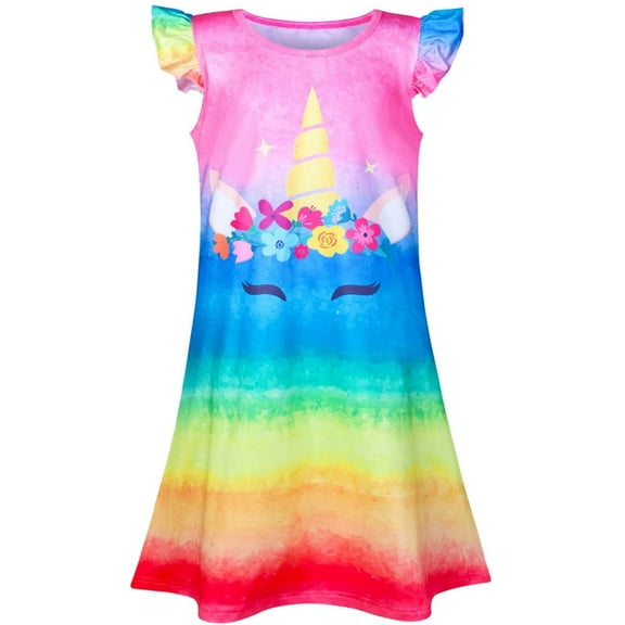 Girls Nightgowns Unicorn Sleepwear Night Sleep Dress Pajamas Little Kids Toddler Soft Nightgown