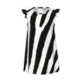 Girls Nightgowns Zebra Soft Comfort Flutter Sleeves Night Sleep Dress