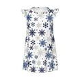 Girls Nightgowns, blue Snowflake Prints Flutter Sleeves Sleepwear Night