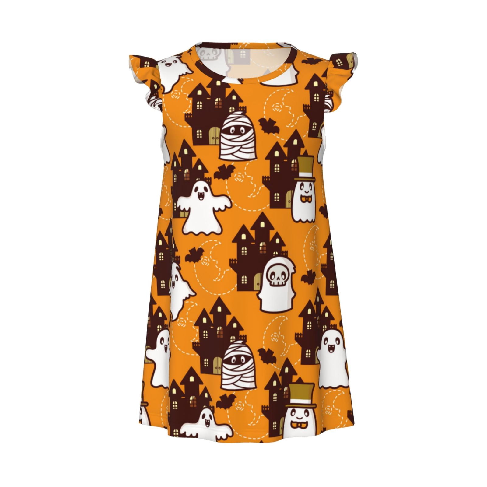 Ghost Sleep Robe Girls Nightgowns - halloween ghost cartoon Soft Comfort Flutter Sleeves ...