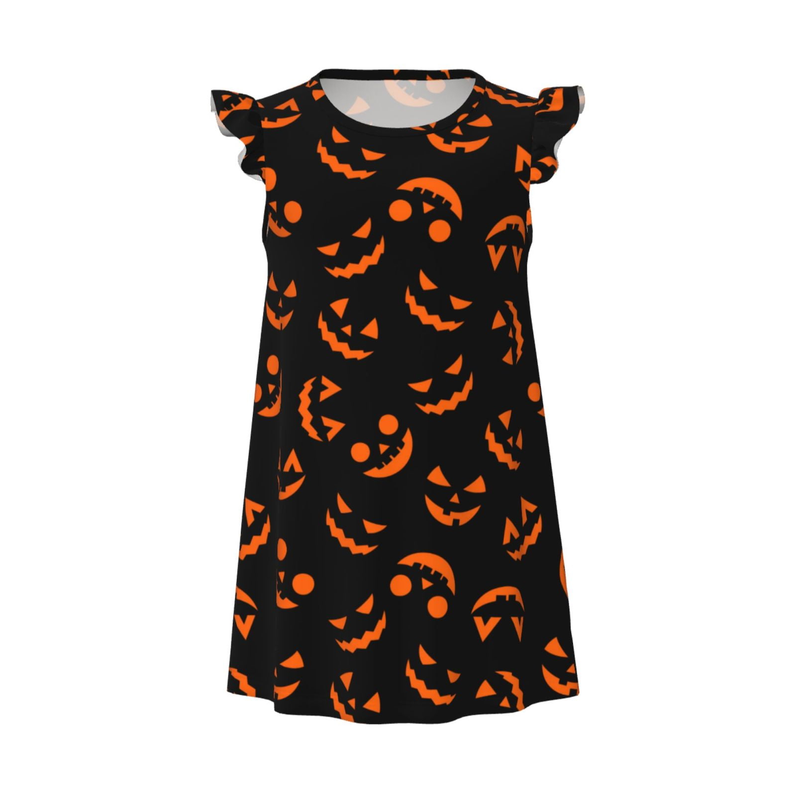 Girls Nightgowns halloween print design Short Sleeves Princess Dress