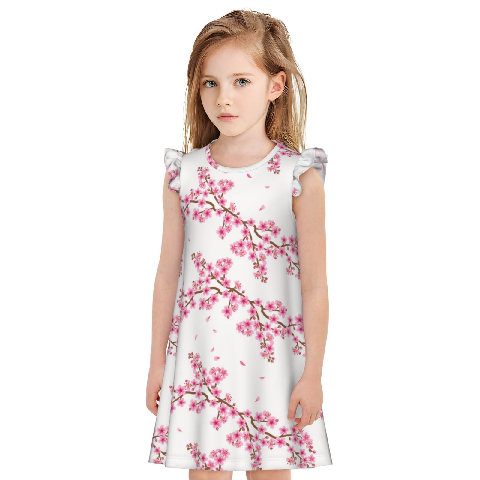 Girls Nightgowns, pink berry blossoms branches Pajamas for Girls, Soft