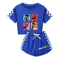 thumbnail image 1 of Girls Ninja Kidz Outfit – Crop Top and Shorts Set with Cartoon Ninjas – Summer Activewear for Kids, 1 of 4