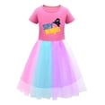 thumbnail image 1 of Girls Ninja Kidz Summer – Rainbow Tulle Skirt and Cartoon Top – Bright and Fun Dress Birthday Events Casual Days, 1 of 4